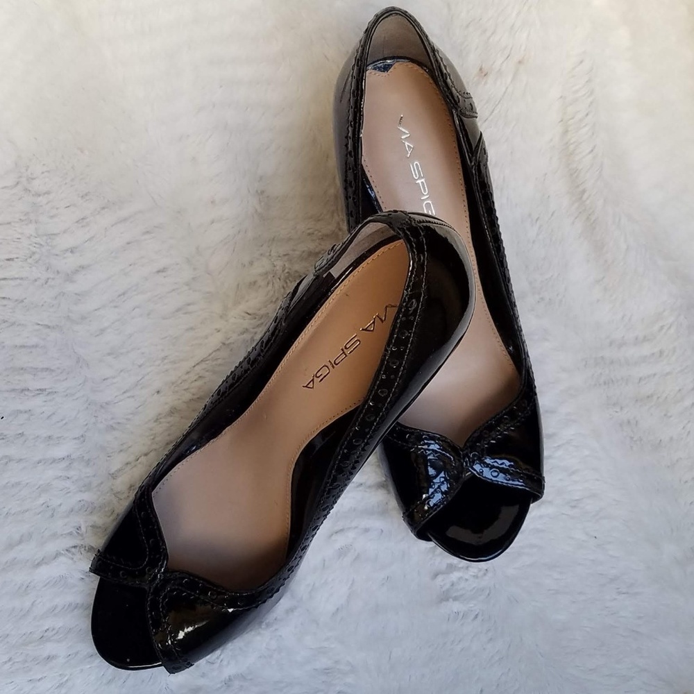 Via Spiga Elizabeth Incas Patent Leather Heels